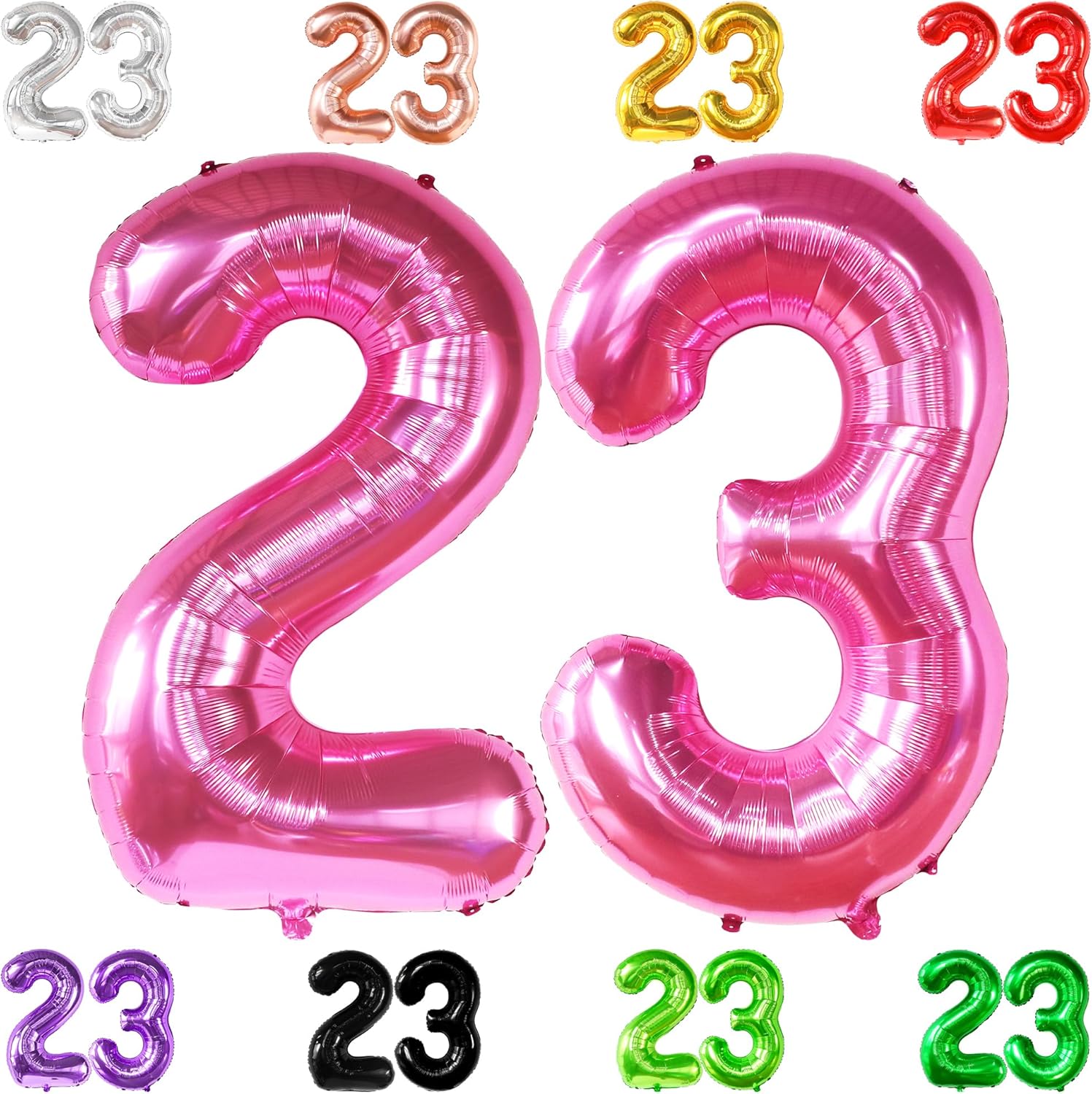 KatchOn, Hot Pink 23 Balloon Numbers - Big, 40 Inch | 23 Hot Pink Balloons for 23 Birthday Decorations for Men | 23 Birthday Decorations | 23 Balloon Numbers for 23rd birthday decorations for Men