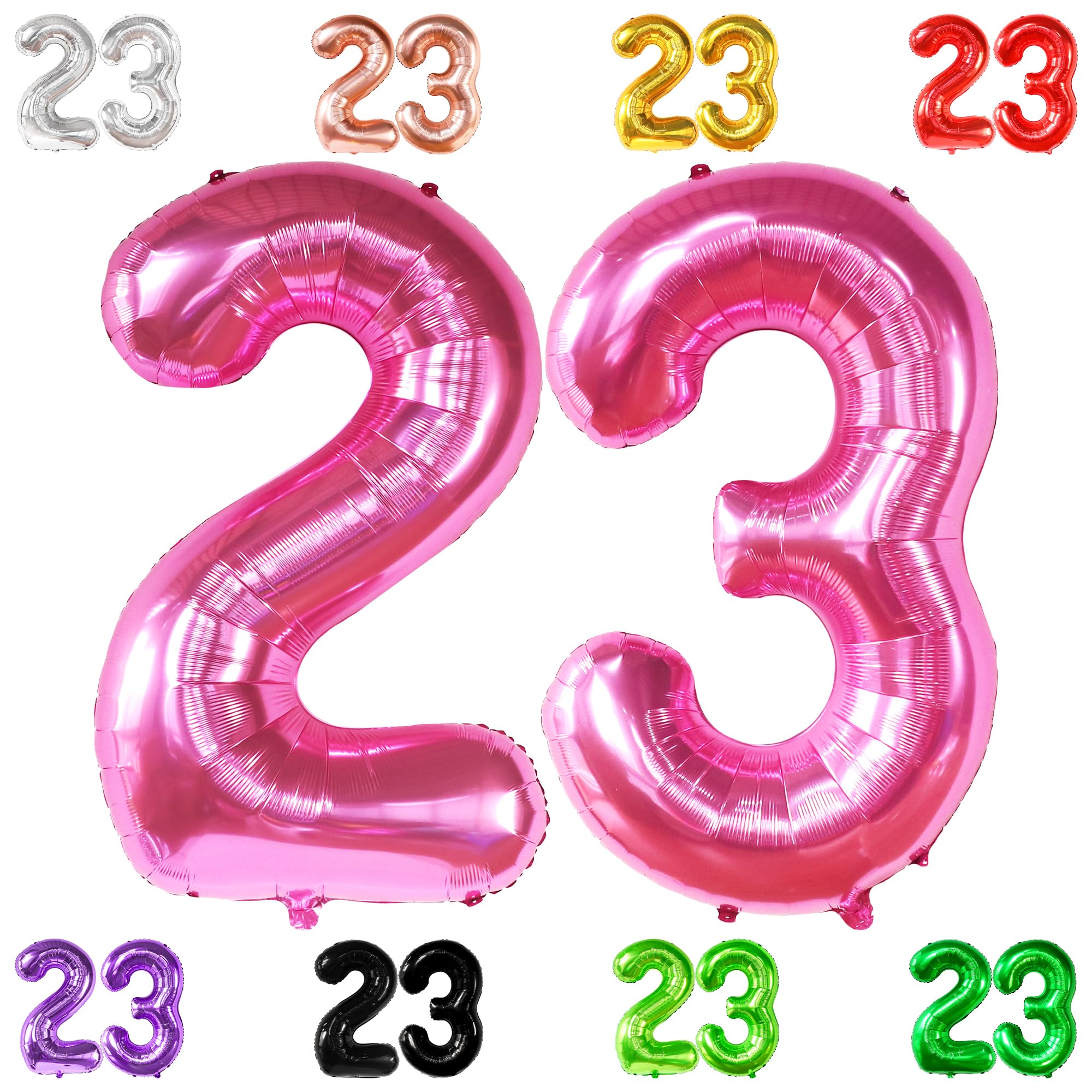 KatchOn, Hot Pink 23 Balloon Numbers - Big, 40 Inch | 23 Hot Pink Balloons for 23 Birthday Decorations for Men | 23 Birthday Decorations | 23 Balloon