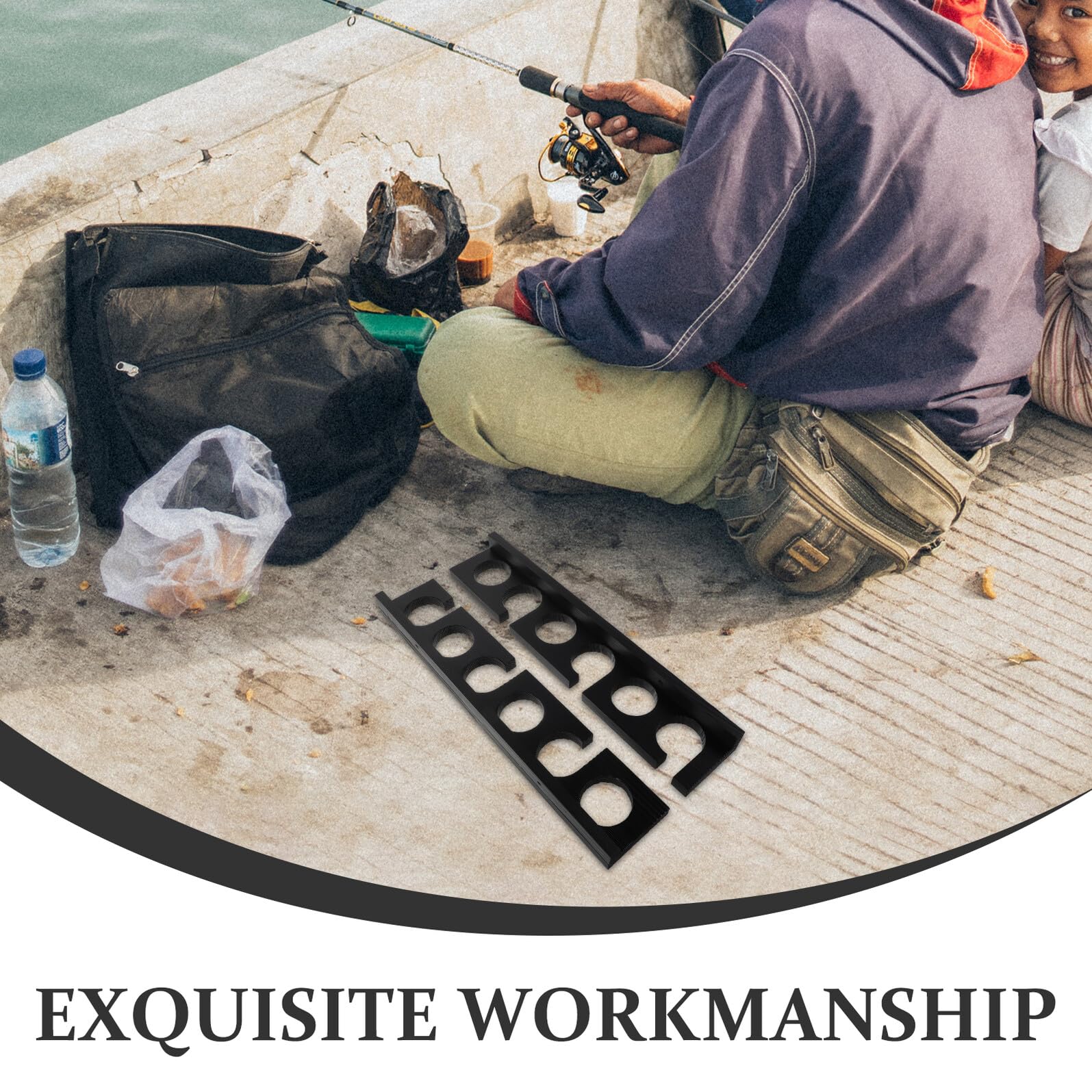 ifundom 2 Pezzi Supporto da Parete in Legno per Canne da Pesca Organizer Orizzontale con Slot Porta Canne Salvaspazio e Resistente per Conservazione e Esposizione Robusta