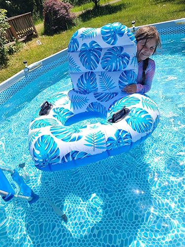 Miniatura 3 de Tumbona inflable para piscina  Flotadores de piscina XL, sofá flotante de tubo de río con respaldo grande, flotadores inflables, balsa de lago con