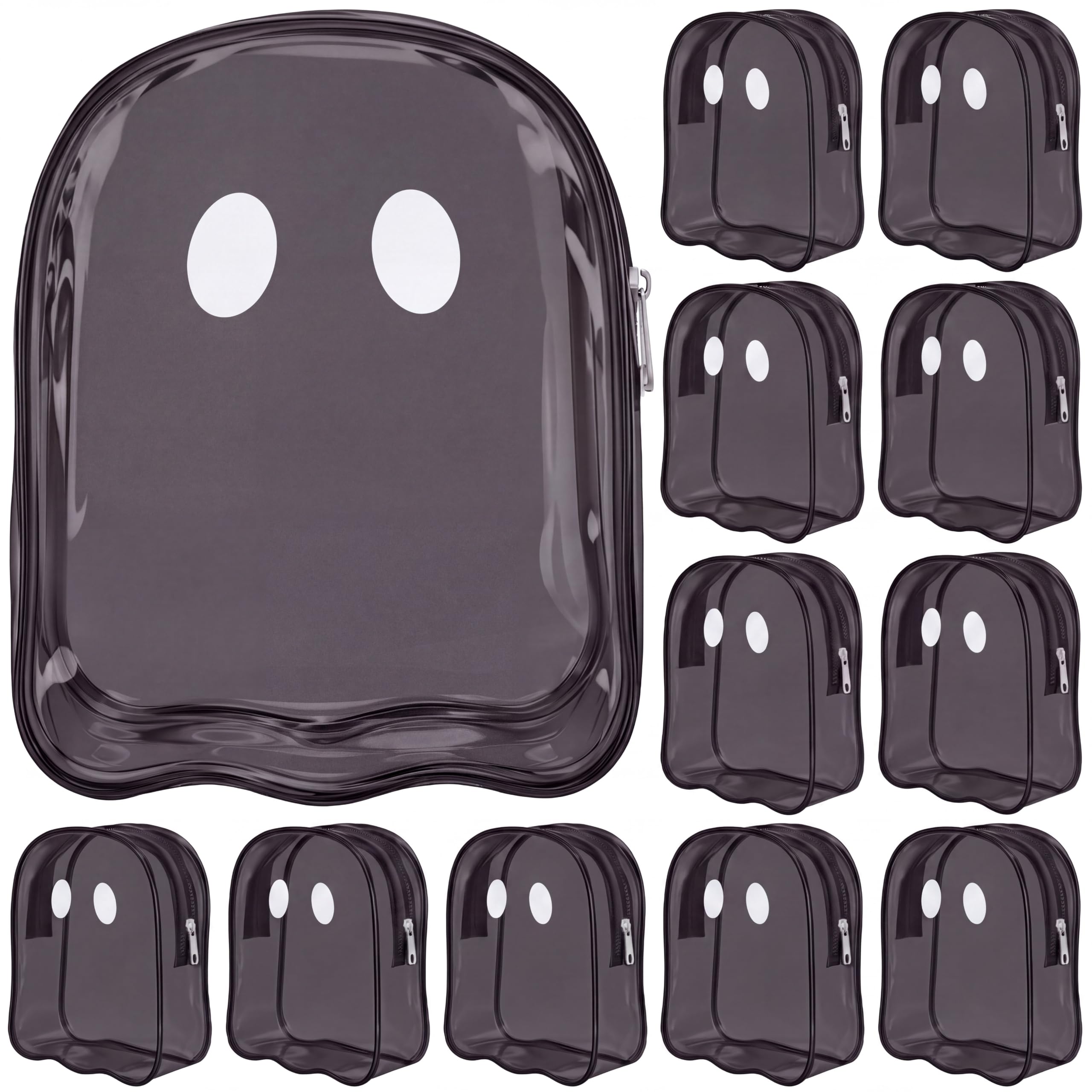 Paquete de 12 bolsas negras de PVC para Halloween, juego de