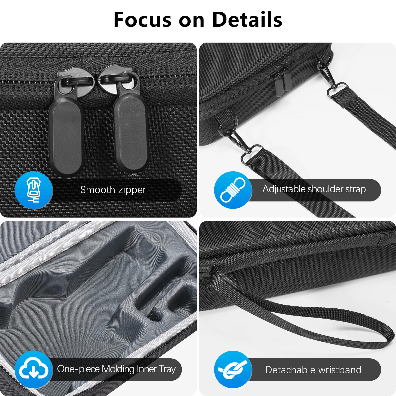 FPVtosky Étui de Rangement Portable en Nylon pour DJI OSMO Mobile 8/7/7P, Noir