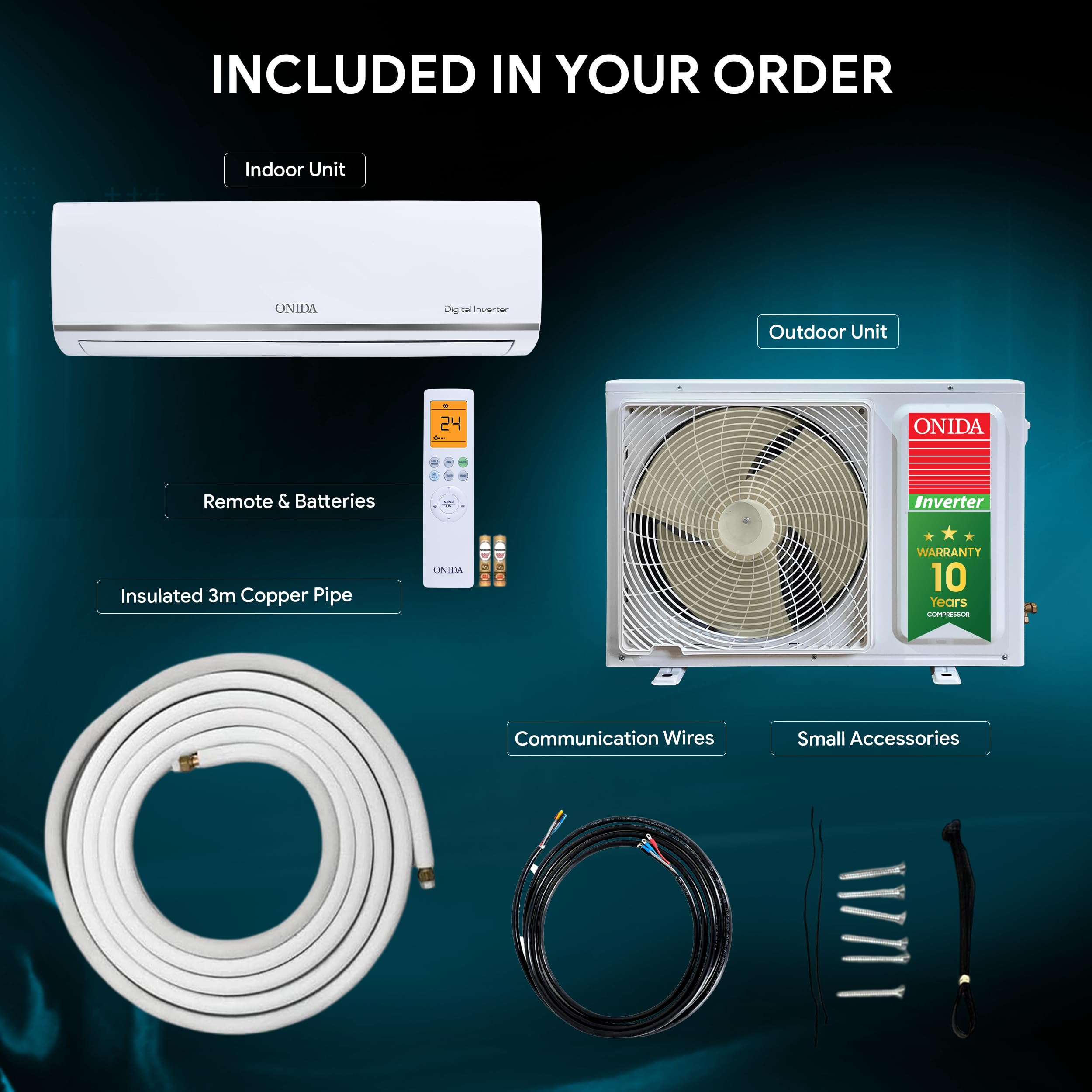 Onida 1 Ton Split AC - Energy Efficient Cooling -13