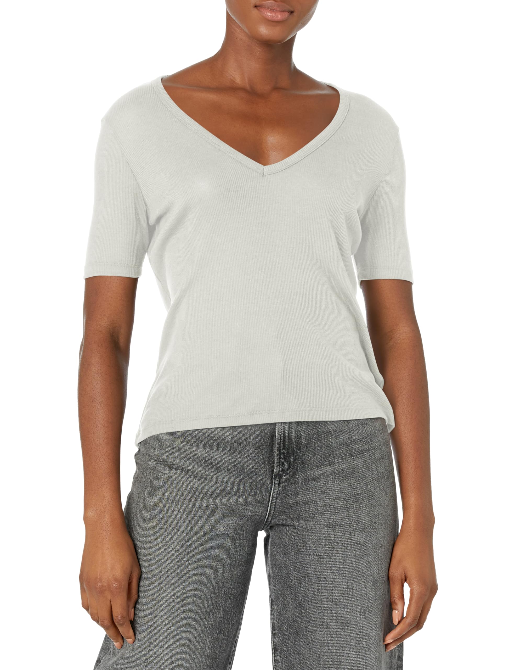 Majestic FilaturesWomen's Lyocell Cotton Rib S/S V-Neck
