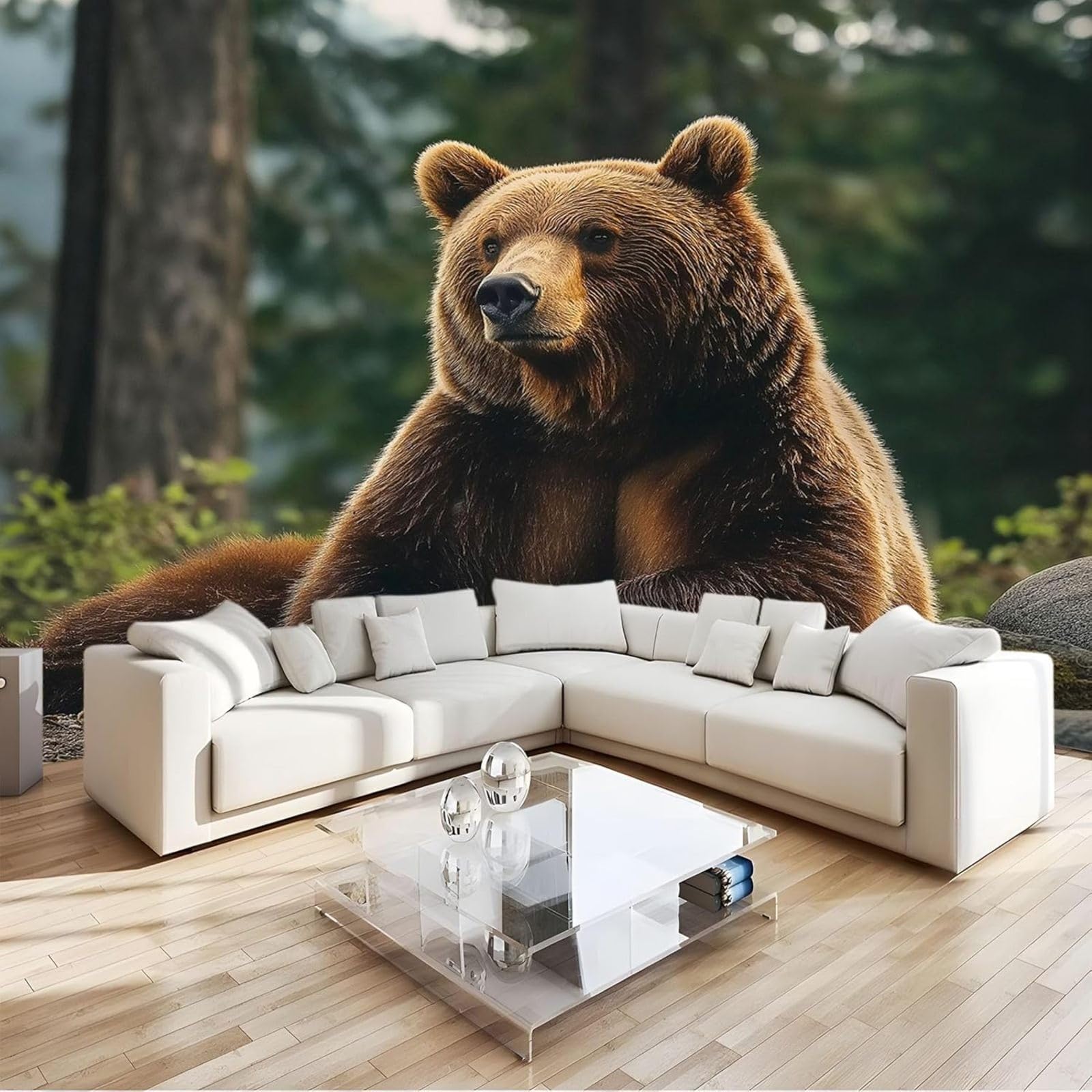 hgjdjhnf Animal Photo Wallpaper, Brown Bear Wallpaper, Modern wall Wallpaper for Bedroom or Living Room, 350cm x 256cm