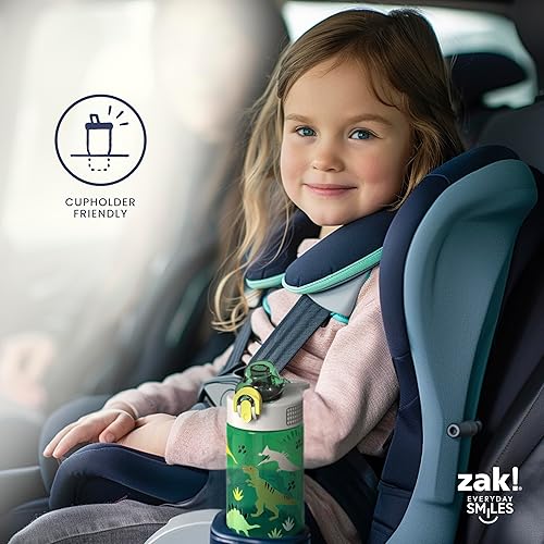 Miniatura 9 de Zak Designs Sage Barbie Botella de agua para niños, escuela o viajes, plástico duradero, 16onzas, con popote, asa, tapa, boquilla abatible, a prueba