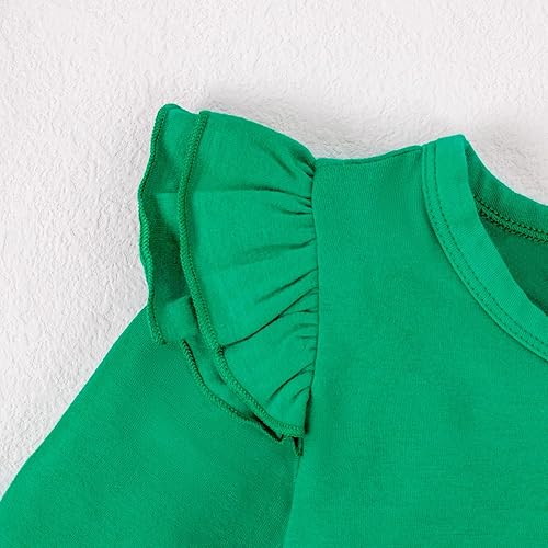 Miniatura 4 de LYSMuch Body de manga larga con volantes para bebé y niña, color sólido, ropa