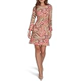 Women's Long Sleeve Round Neck Shift Dress