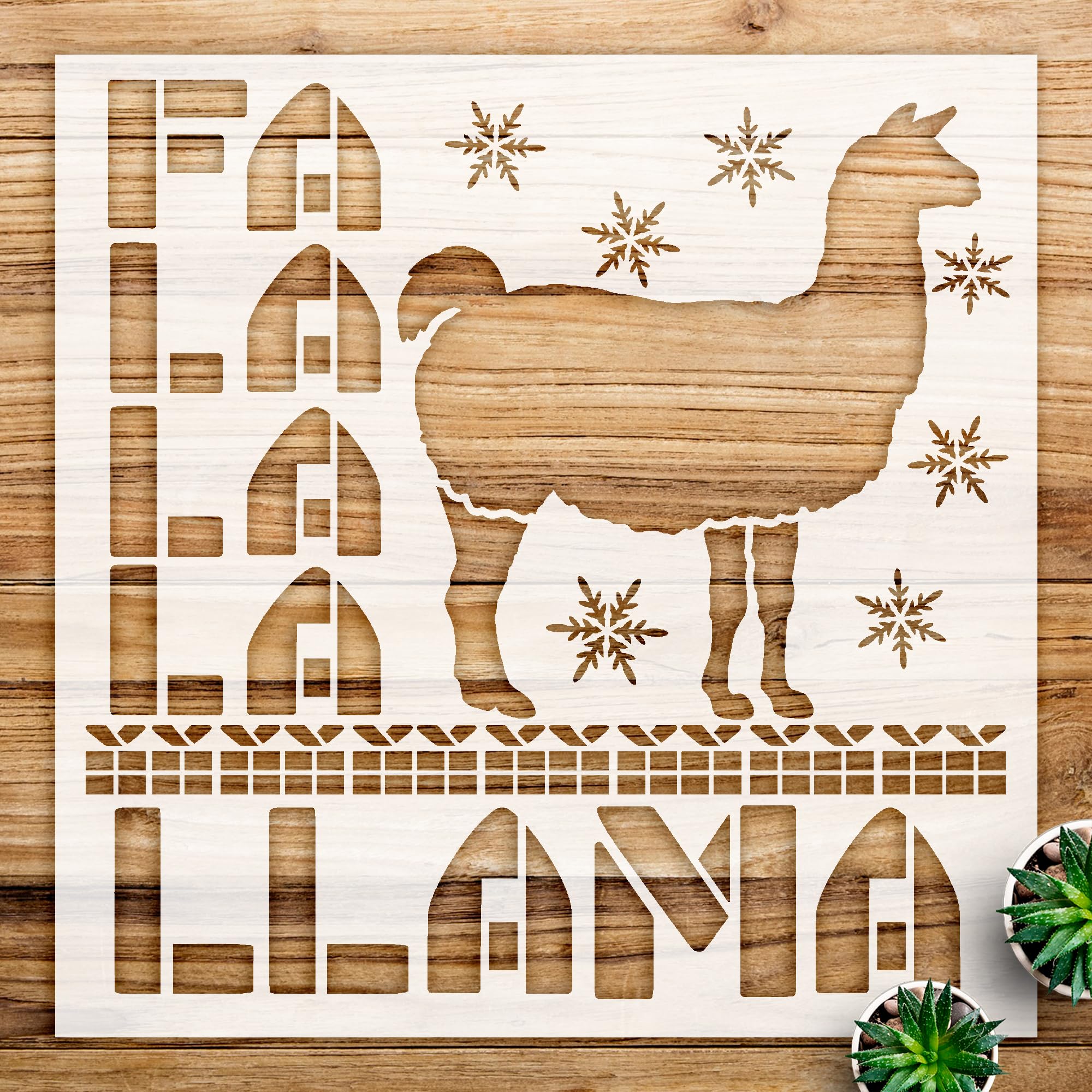 Llama Stencil Pattern for Wood Signs and Crafts, Reusable Mylar Template, Ideal for Country Decor and Holiday Projects - Size A4 (8.5