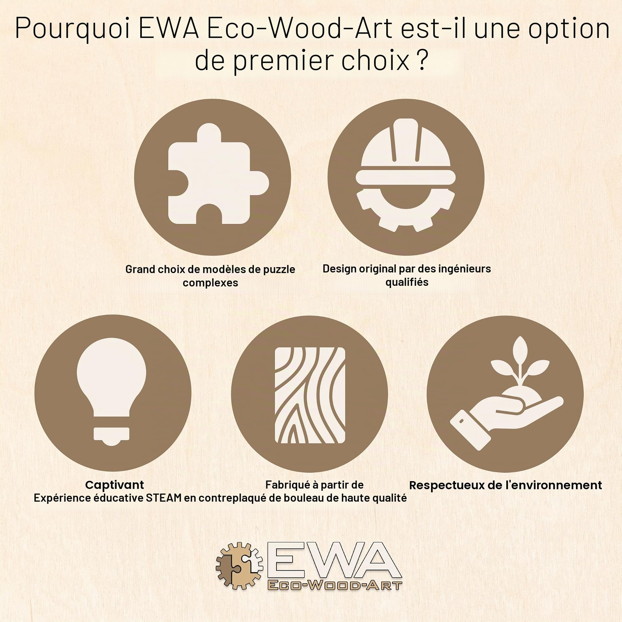 EWA Eco-Wood-Art - Char Militaire T-34-85 - Puzzle 3D mécanique en Bois - Puzzle pour Adultes et Adolescents - Assemblage sans Colle - 965 pièces