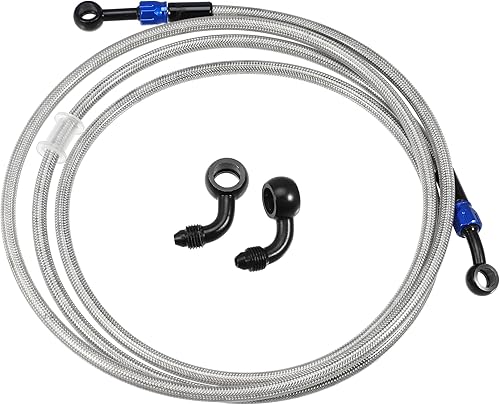 X AUTOHAUX Manguera de freno AN3 28 90 grados M10 motocicleta hidráulica línea de aceite manguera de aceite para ATV motocicleta Motocross Racing