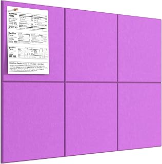 MaxGear Large Cork Board for Wall 36" x 24", Rose Pink Bulletin Board, 6 Pack Felt Wall Tiles with Pushpins, Cork Boards for Office Pin Board Tack Board Cork Boards