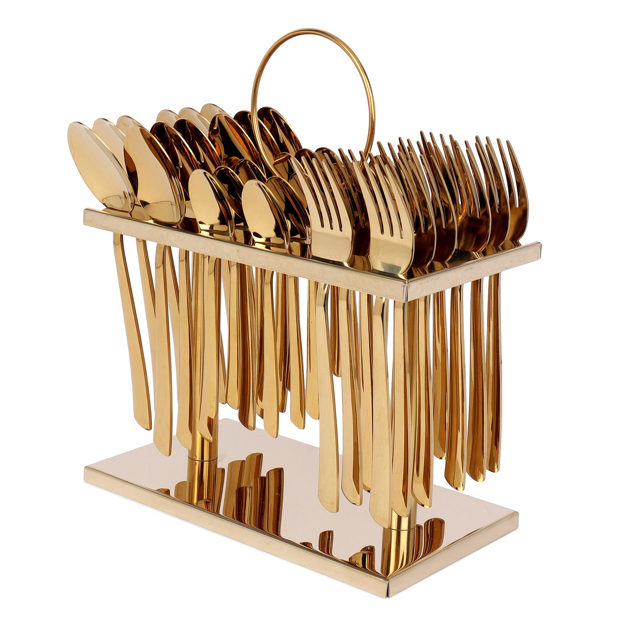 See full amazon price history chart for MERISH Hanging Flatware Set Include Knife Fork Spoon Teaspoon and Stand, 36pcs Copper Utensils Set Service for 6, Modern Design & Mirror Polished, Dishwasher Safe (Golden) MERISH Hanging Flatware Set Include Knife Fork Spoon Teaspoon and Stand, 36pcs Copper Utensils Set Service for 6, Modern Design & Mirror Polished, Dishwasher Safe (Golden) (B0D2Z9DG7C) Amazon Price History, Amazon Price Tracker