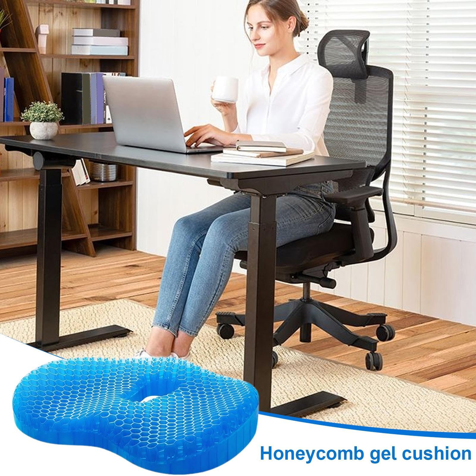Cojín de Gel para Asiento – Suave, cómodo, Transpirable, de Almohadillas de Gel para Silla, Multifuncional, Lavable a máquina, Accesorio ergonómico para Sentarse Durante Mucho Tiempo en la