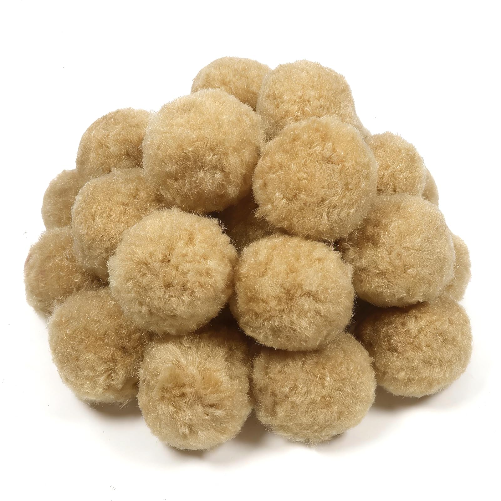 TOAOB 30pcs 5cm Large Pom Poms Balls Dark Beige Fluffy Pompoms — image 1