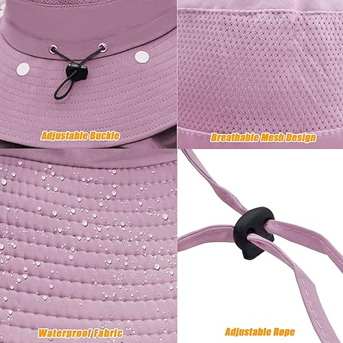Miniatura 5 de Sombrero de pesca para hombres y mujeres, protección solar UV al aire libre, sombrero de ala ancha con cubierta facial y solapa para el cuello
