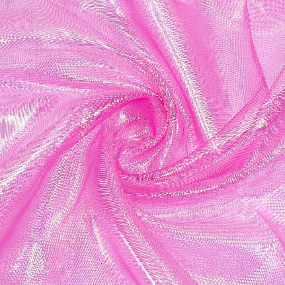 PH PandaHall 3m Organza Lace, Purple Sheer Fabric, Iridescent Craft Cloth, Ribbon, Holographic Gauze Fabric