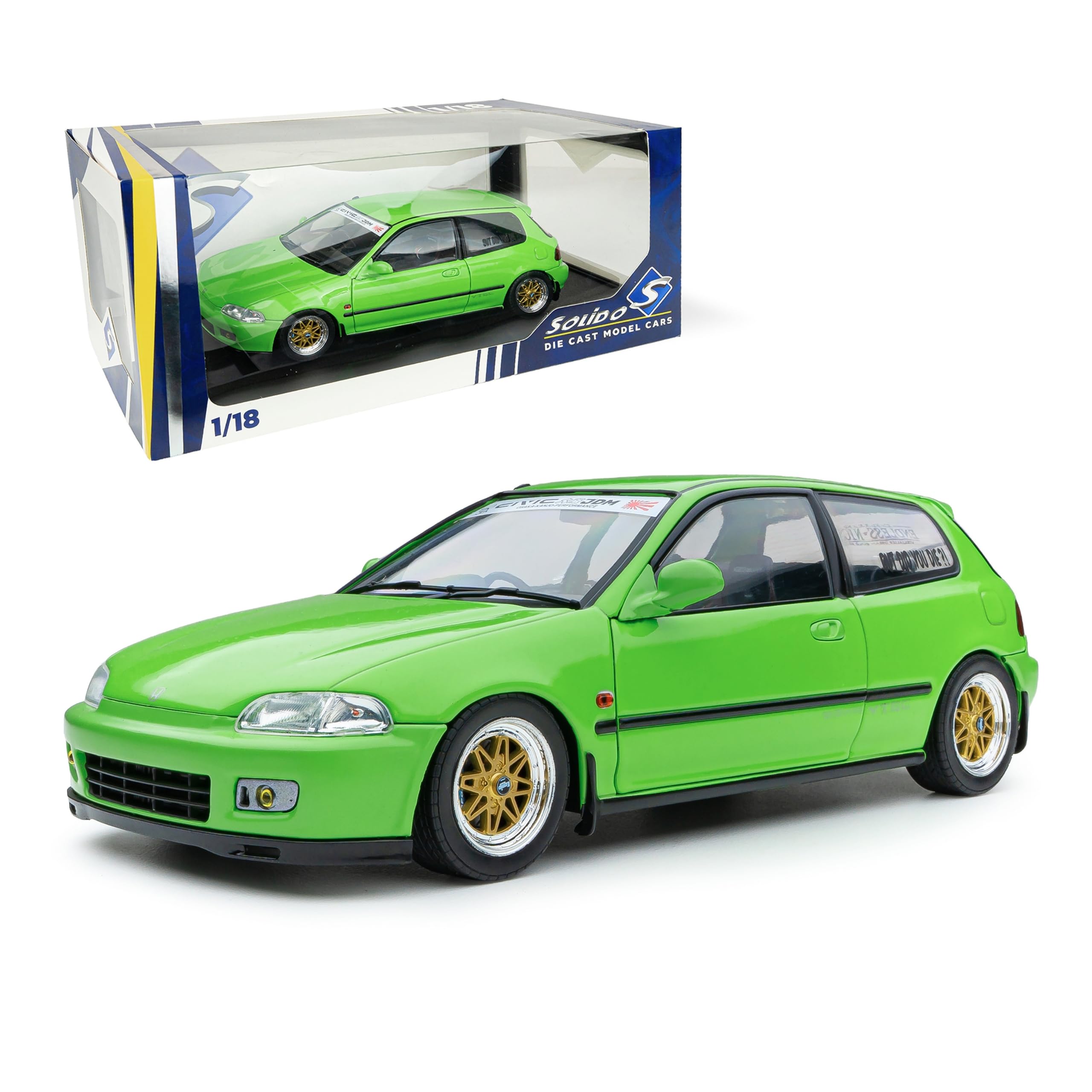 Solido Honda Civic EG Modellino auto 1:18 JDM da collezione, verde