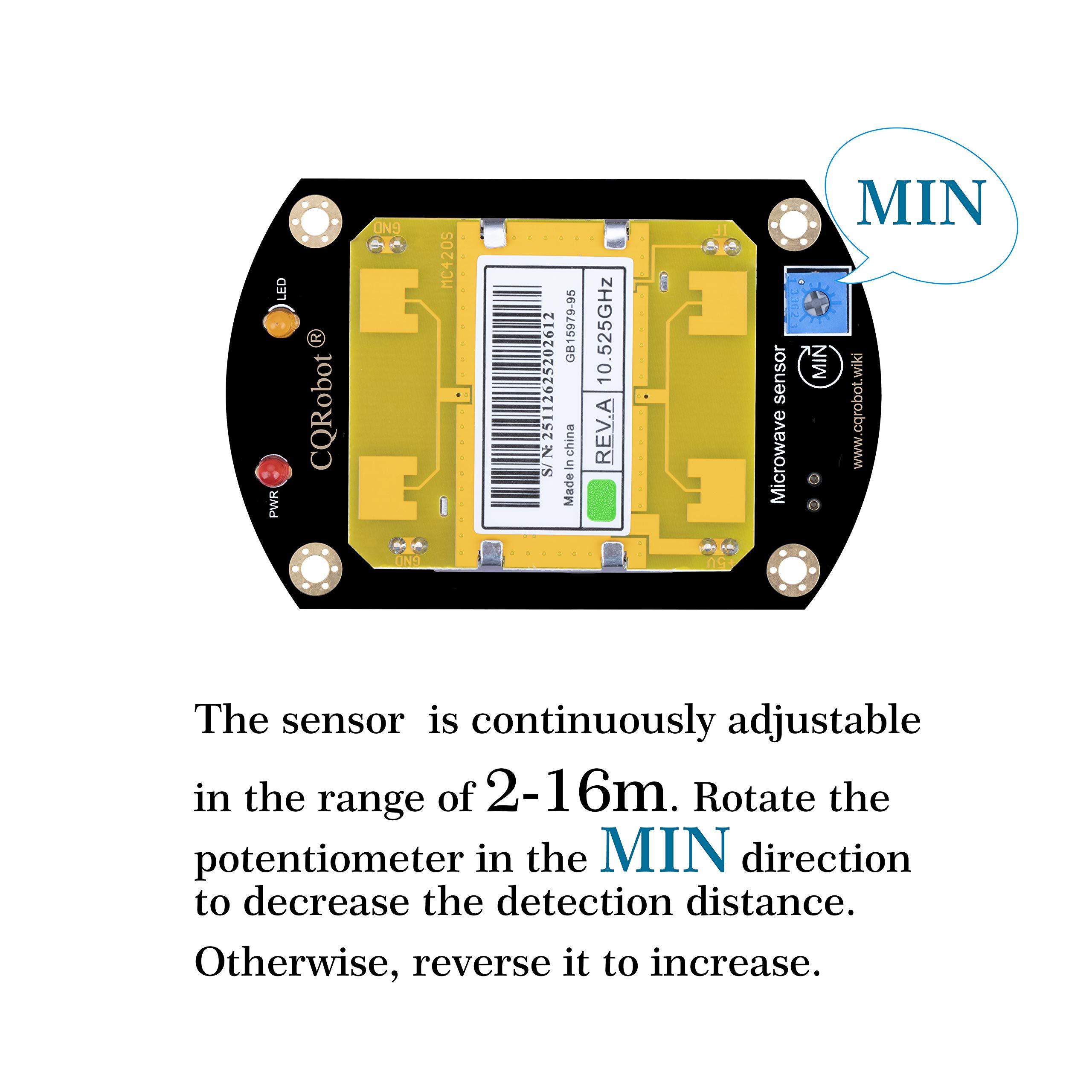 Buy CQRobot Ocean 10.525GHz Doppler Effect Microwave Motion Sensor Compatible with Raspberry Pi