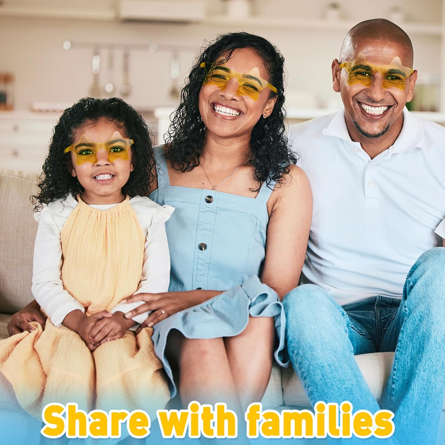 10/20/30/40 Pack Star Sunglasses Rimless Transparent Pentagram Shaped Sunglasses Bulk Party Favor Glasses for Women (20, Yellow) - Image 4