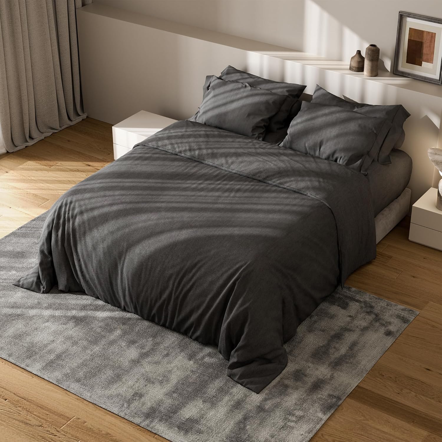 TEENO Matelas 140x200,et Parure de lit 4 pièces,Mousse 22 cm | Mousse A Mémoire Matelas Parfait Soutien Haute Resilience Ultra Respirante,réversible à Deux Faces