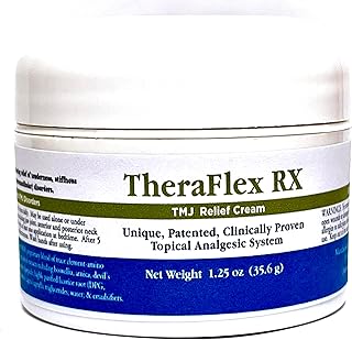 Theraflex RX® TMJ Cream (Doctor Formulated). This is a Patented Topical Cream which Provides Masseter Muscle and temporomandibular Joint Relief (TMJ)
