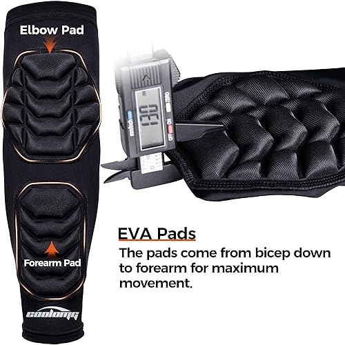 Miniatura 3 de COOLOMG Almohadillas acolchadas para el antebrazo y el codo, soporte de protección para jóvenes, niños y adultos, 1 par
