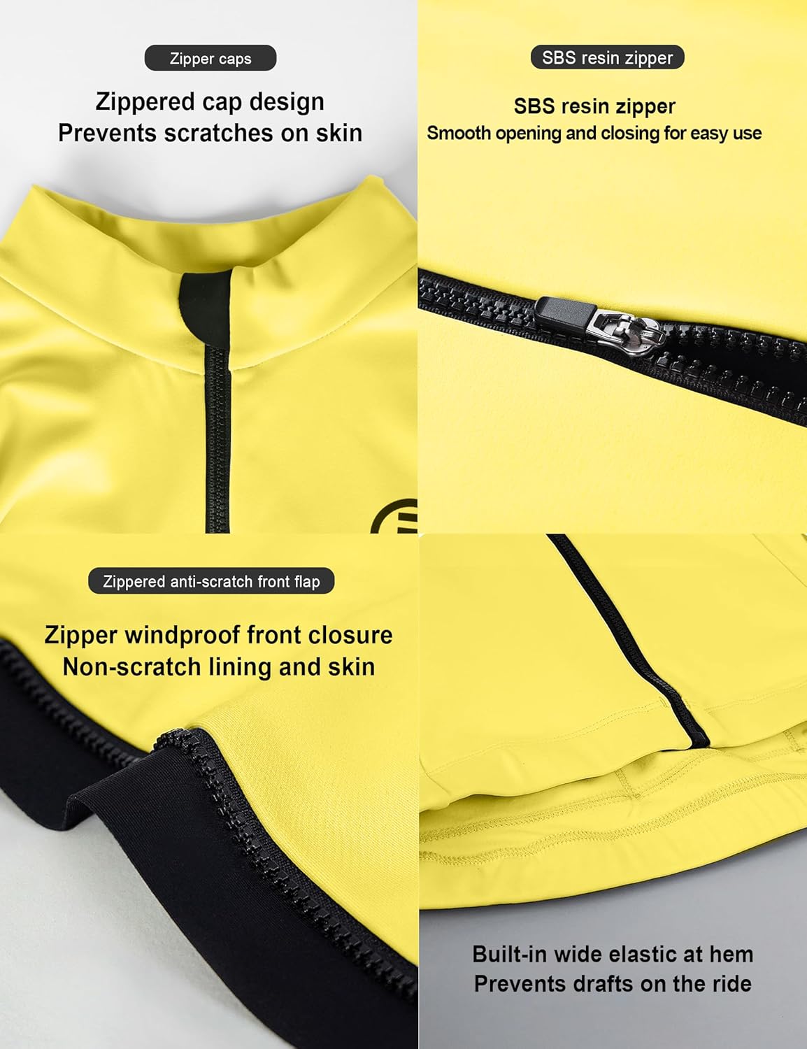 INBIKE Men's Cycling Jersey Winter Thermal Windproof Bike Jersey Long Sleeve Fleece Cycling Jacket with 3 Rear Pockets - Image 5