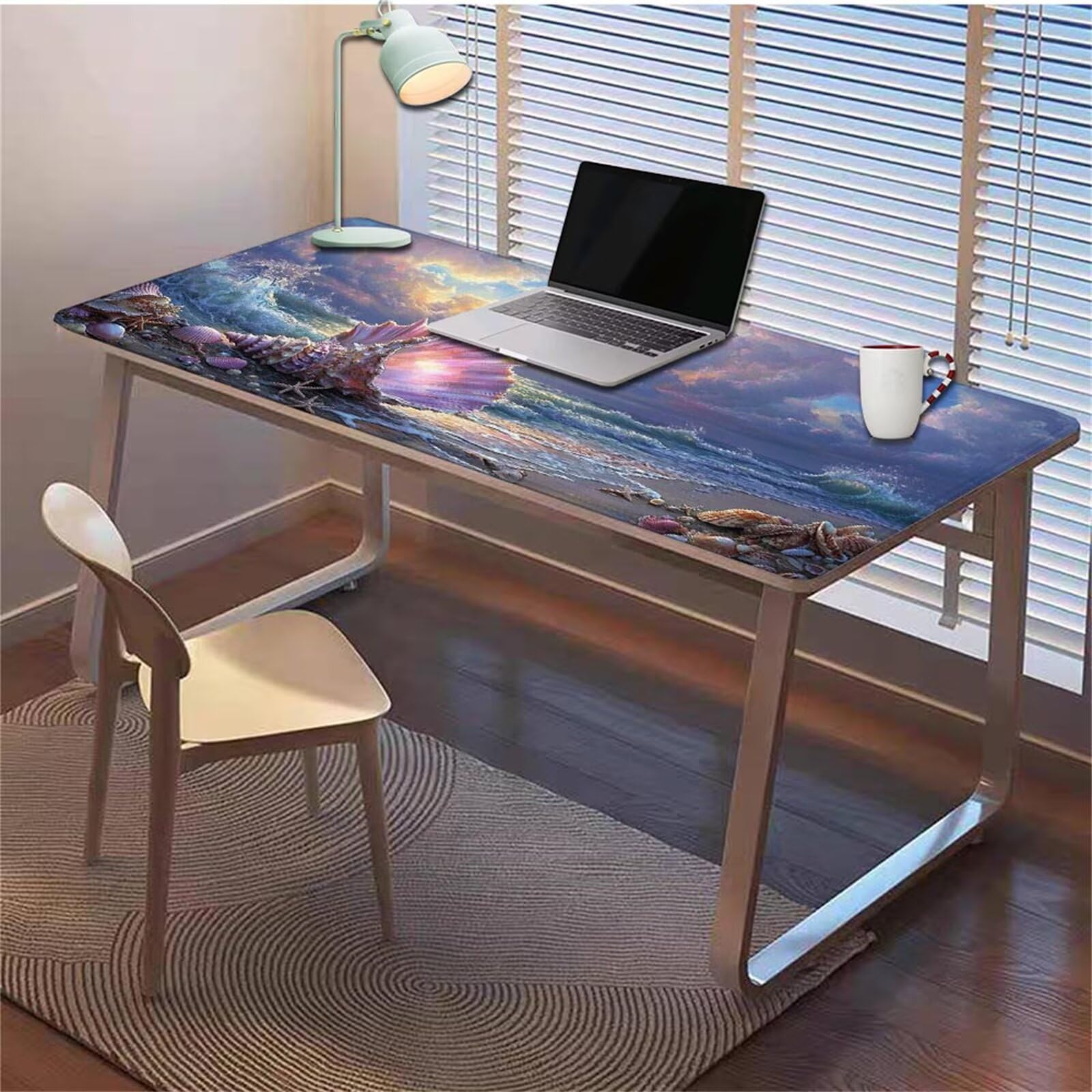 Gamingowa podkładka pod mysz 1200 x 600 x 3 mm, XXL, wodoszczelna, odporna na ścieranie, z przyszytymi krawędziami, niebieska, podkładka na biurko, poprawia prędkość i precyzję, pod laptopa, komputer