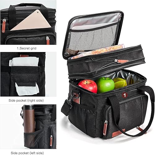 Miniatura 5 de MOV COMPRA Movcompra Bolsa de almuerzo con aislamiento expandible, bolsas de almuerzo grandes para mujeres y hombres, bolsa de almuerzo reutilizable