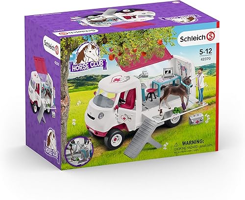 Miniatura 15 de Schleich Horse Club, juguetes de caballo para niñas y niños, juego de caballos veterinarios móviles con figura de caballo de potro hannoveriano, 17