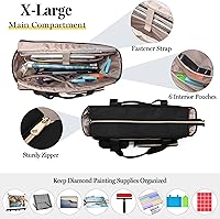 Vista 3 de Fasrom Diamond Painting Carrying Case for A3 Light Pad, Storage Bag with Padded Sleeve for LED Light Box and Diamond Art Supplies, Black
