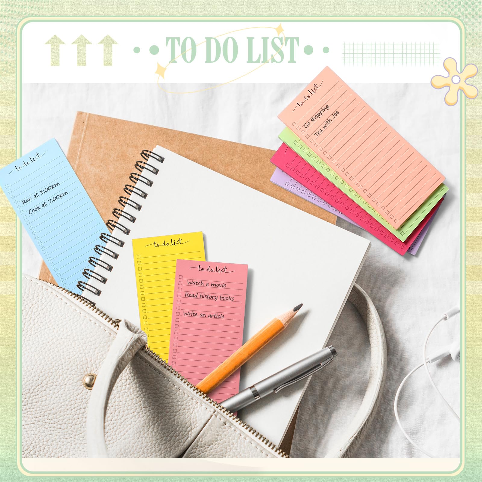 Censen 10-Pack To-Do List Notepads - 500 Sheets Total, Dog Pattern, Lined, Undated Memo Pads For Daily Checklist - View #3