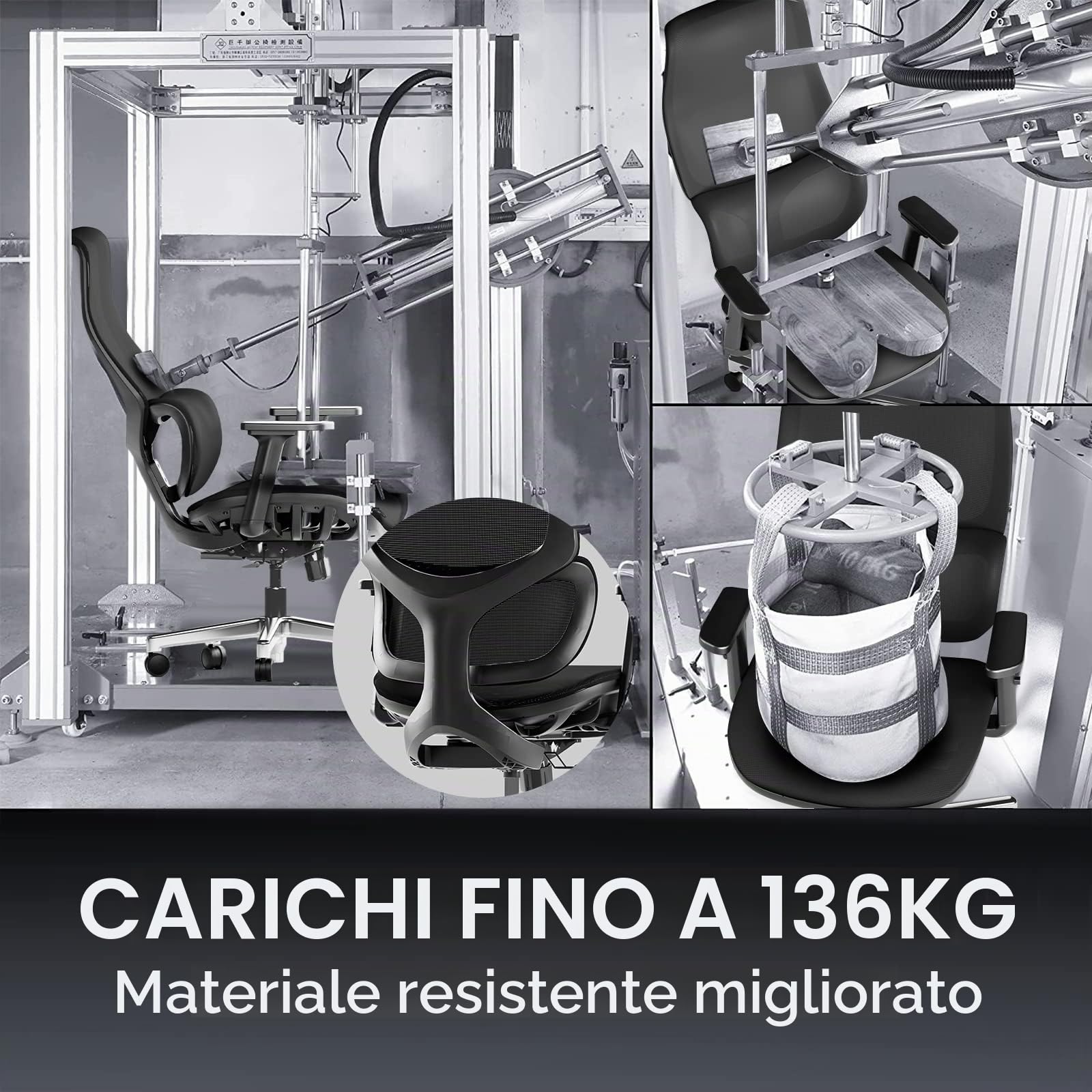 JOYFLY Sedia Ufficio Ergonomica con Sedile Regolabile, Sedia da Ufficio con Supporto Lombare, Sedie Ufficio, Sedia Scrivania Poltrona Ufficio, adulti, 150 kg, Sedia PC (Nero)