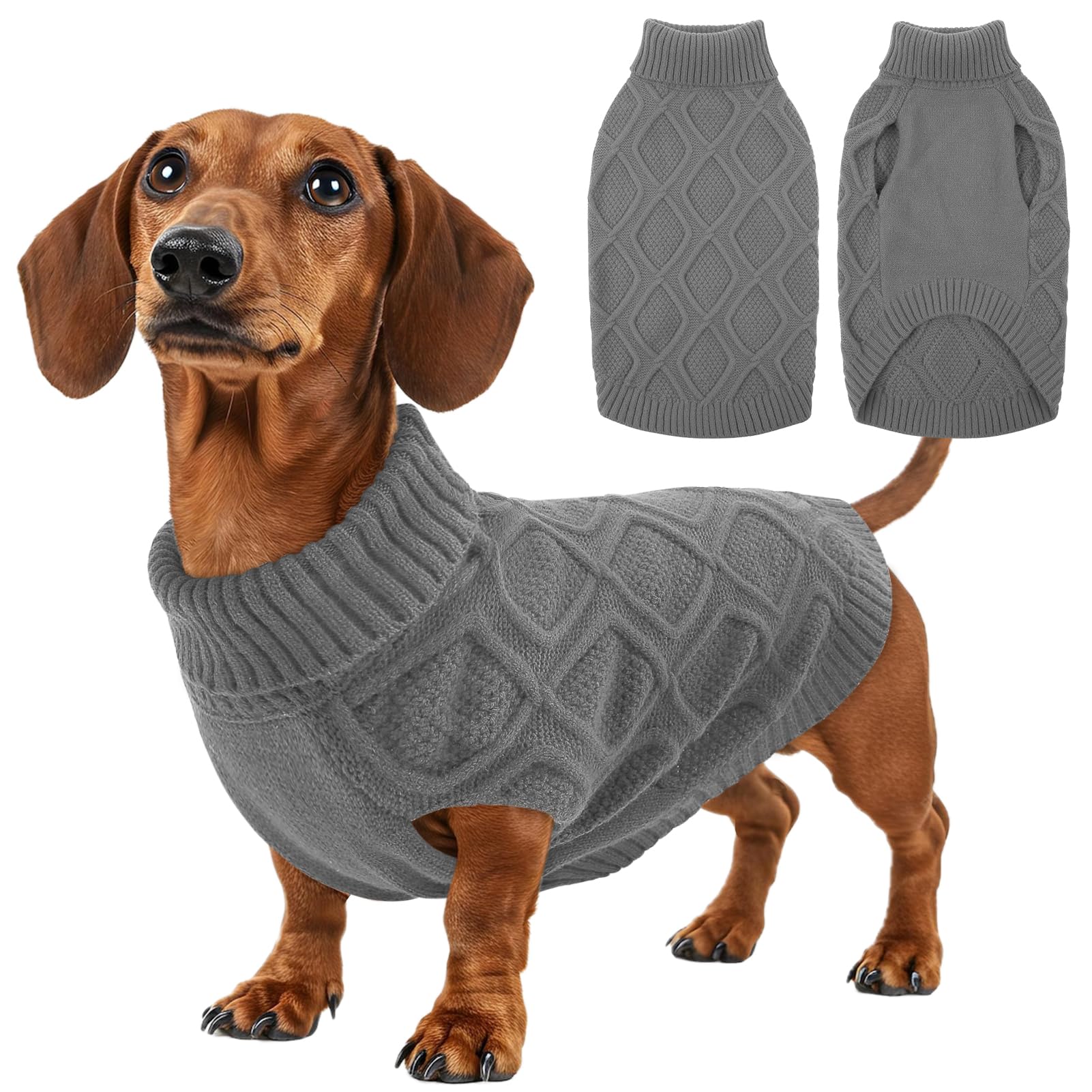 KONVINIT Dog Jumper Medium Turtleneck Sleeveless Winter Dog Sweater No Leg