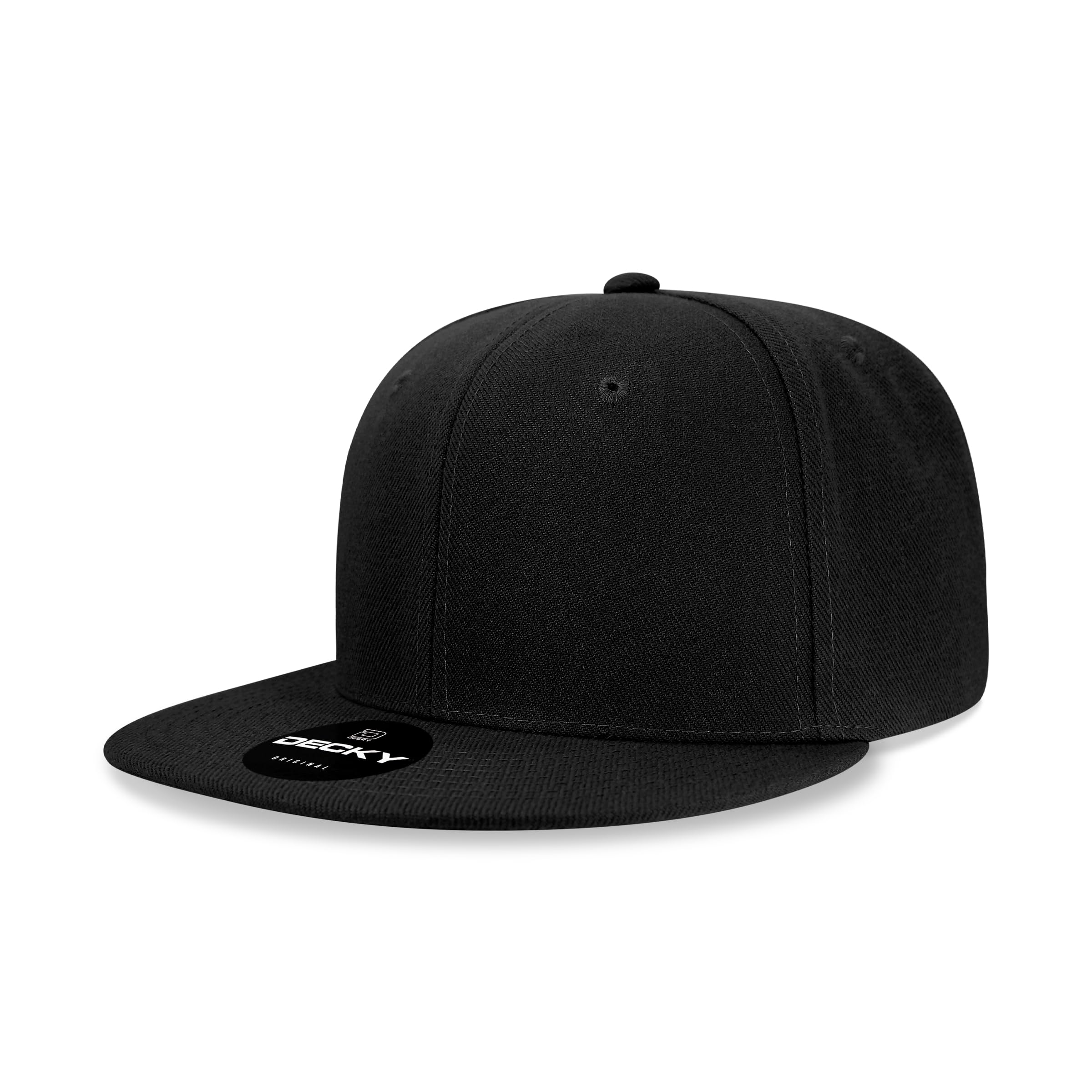 Casquette snapback DECKY 6 panneaux structuré haut profil en acrylique et polyester noir - 2