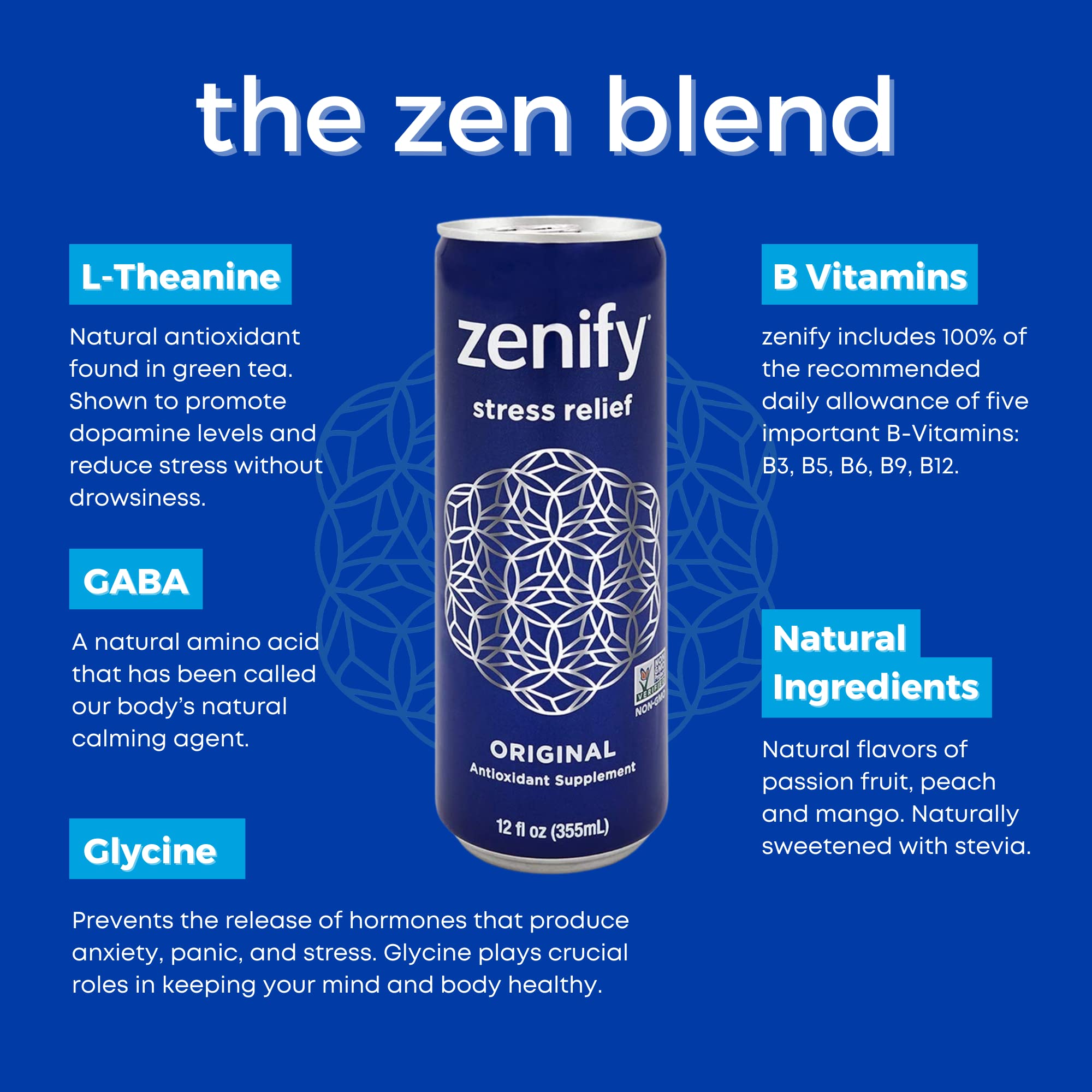 からお Zenify Zero Sugar All Natural Sparkling Calming Stress Relief
