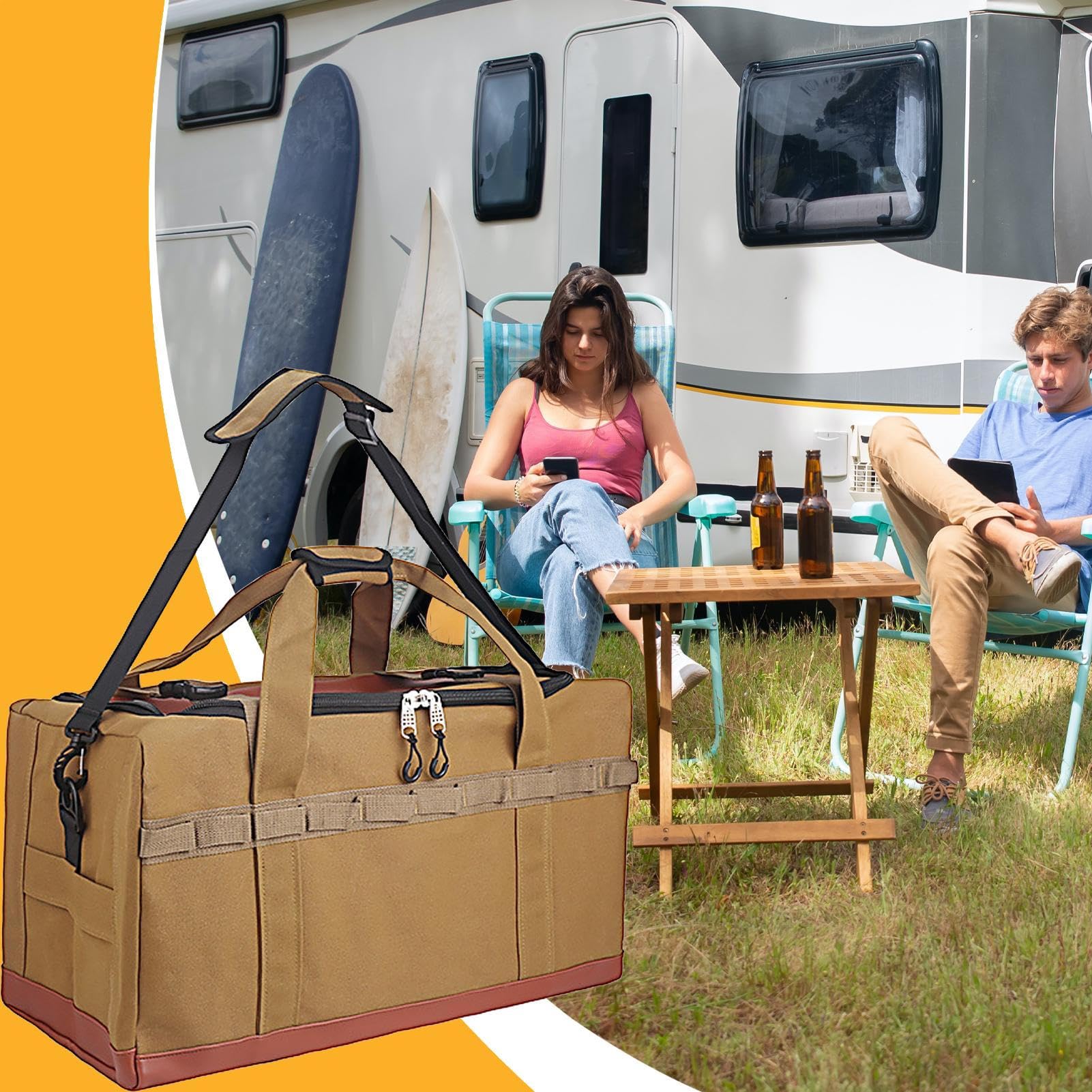 Borsa Da Campeggio Contenitore Portatile Tote Portaoggetti Attrezzatura | Alimenti Campeggio Per Outdoor Caccia Avventura Sopravvivenza Auto Veicolo