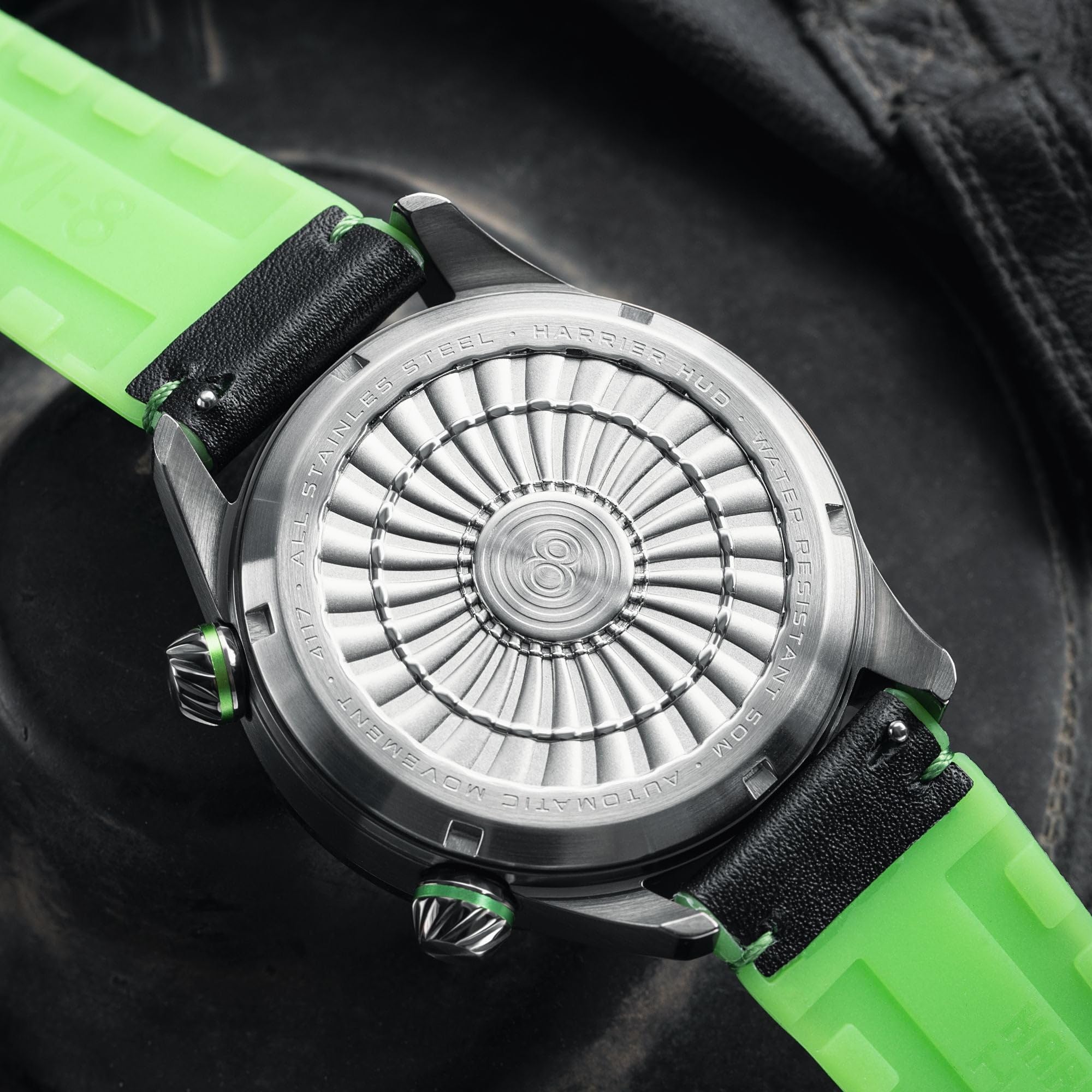 AVI-8 Hawker Harrier HUD Automatikuhr für Herren, 44 mm, mit Gummi-/Lederband, AV-4117