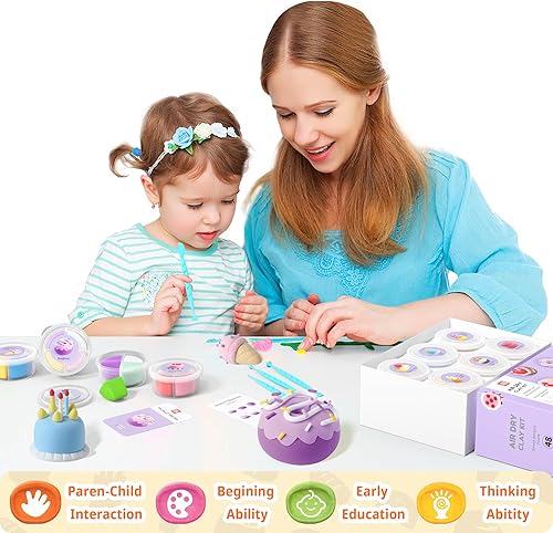 Miniatura 2 de Kit de arcilla seca al aire Arcilla de modelar para niños con herramientas de escultura y tutorial, ultraligero y suave, seguro y no tóxico