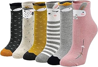 LOFIR Calzini Termici in Cotone per Bambina Calzini caldi invernali, Novità Crew Calze Caldo per Ragazze Bambine Bambini 2-11 anni, taglia 20-34, 6 paia