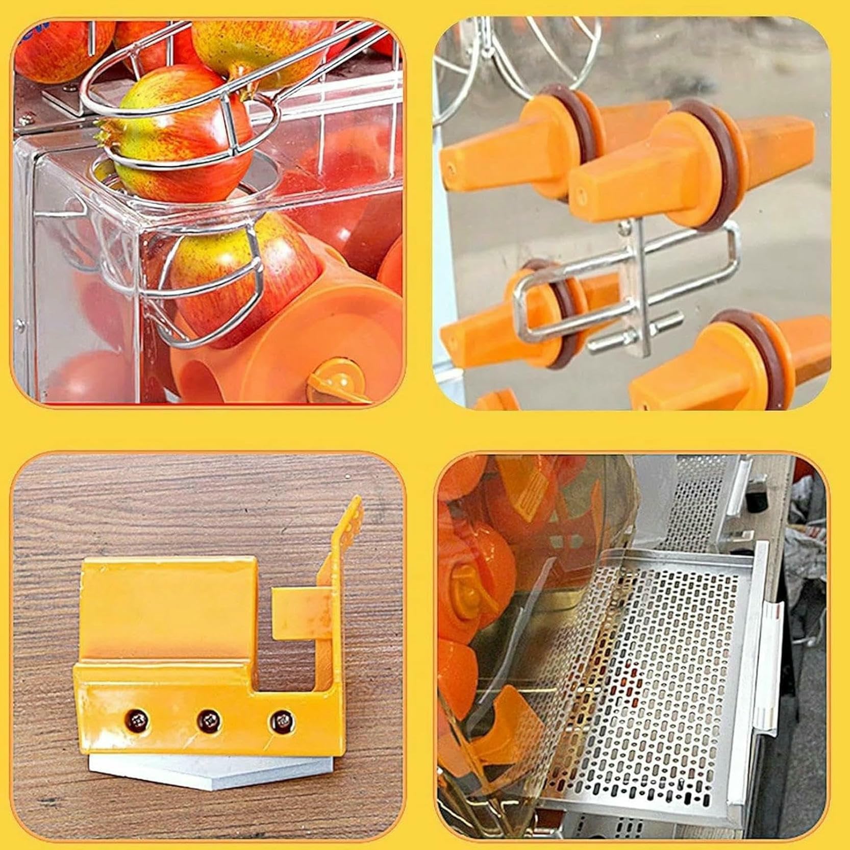 Exprimidor de Naranjas Comercial de 120 W (22-30 Piezas/min) - para Naranjas, zumos, cítricos y pomelos de 4 a 8 cm, Extractor automático de Zumo de masticación Lenta