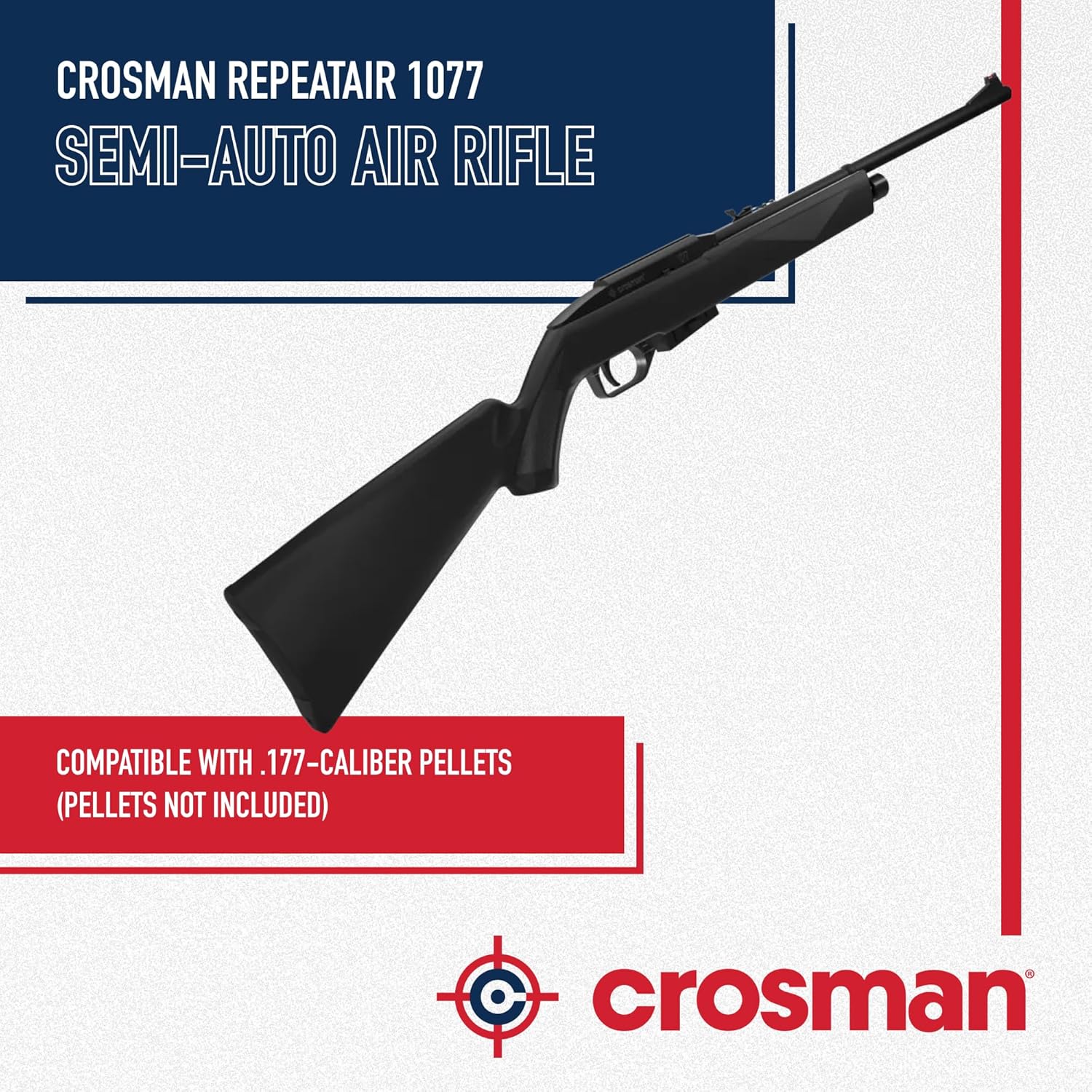 Crosman 1077 RepeatAir Semi-Automatic CO2-Powered .177-Caliber Pellet Air Gun Rifle