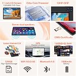 2026 Latest 11 Inch Tablet Android 15 Tablets with Octa Core Processor 16GB RAM 128GB ROM 1TB Expand Tablet with 7000mAh Battery, 21MP Camera, FHD Screen, GPS, 5G WiFi+2.4G WiFi, Deal Speaker, BT 5.0