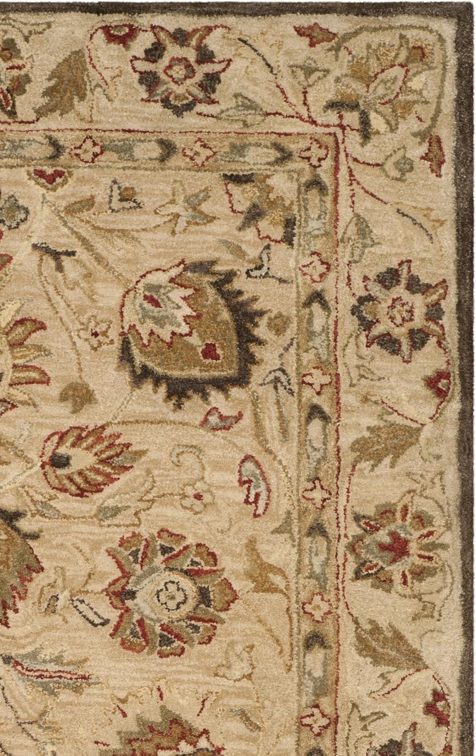 SAFAVIEH Antiquity Collection 6' x 9' Beige / Beige AT812A Handmade Traditional Oriental Premium Wool Area Rug