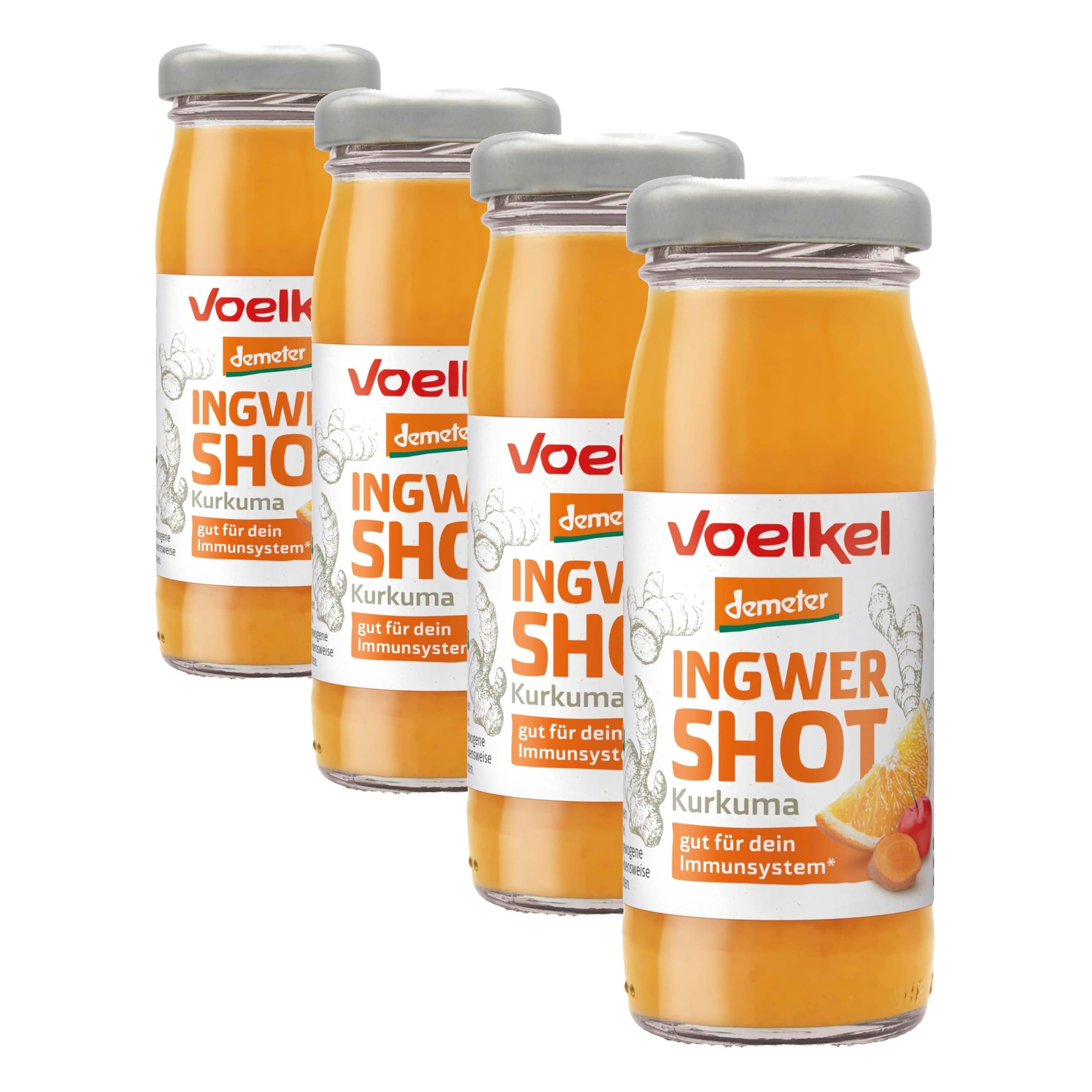Voelkel Ingwer Shot Kurkuma (8 x 95ml) (Packung mit 4)