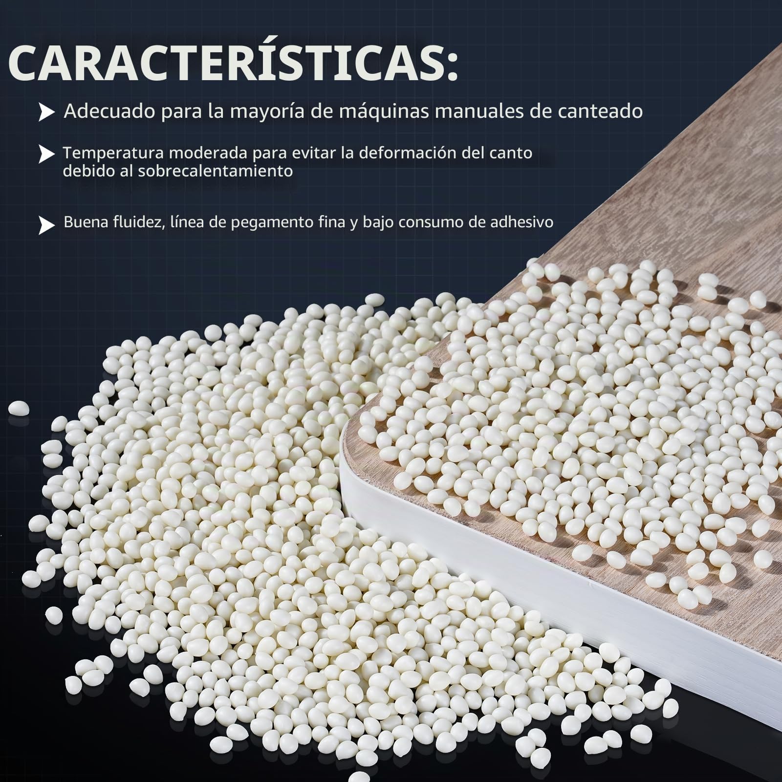 YUCHENGTECH Pellets de Pegamento Blanco de 5kg Pegamento para Encolado de Bordes Pegamento Termofusible para Bandas de Bordes Gránulos de Pegamento para Tapacantos