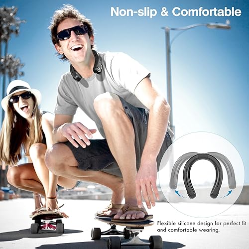 Miniatura 4 de PANERGY Aire acondicionado para el cuello, ventilador de cuello recargable sin aspas de 5000 mAh con 2 placas de enfriamiento, ventilador personal