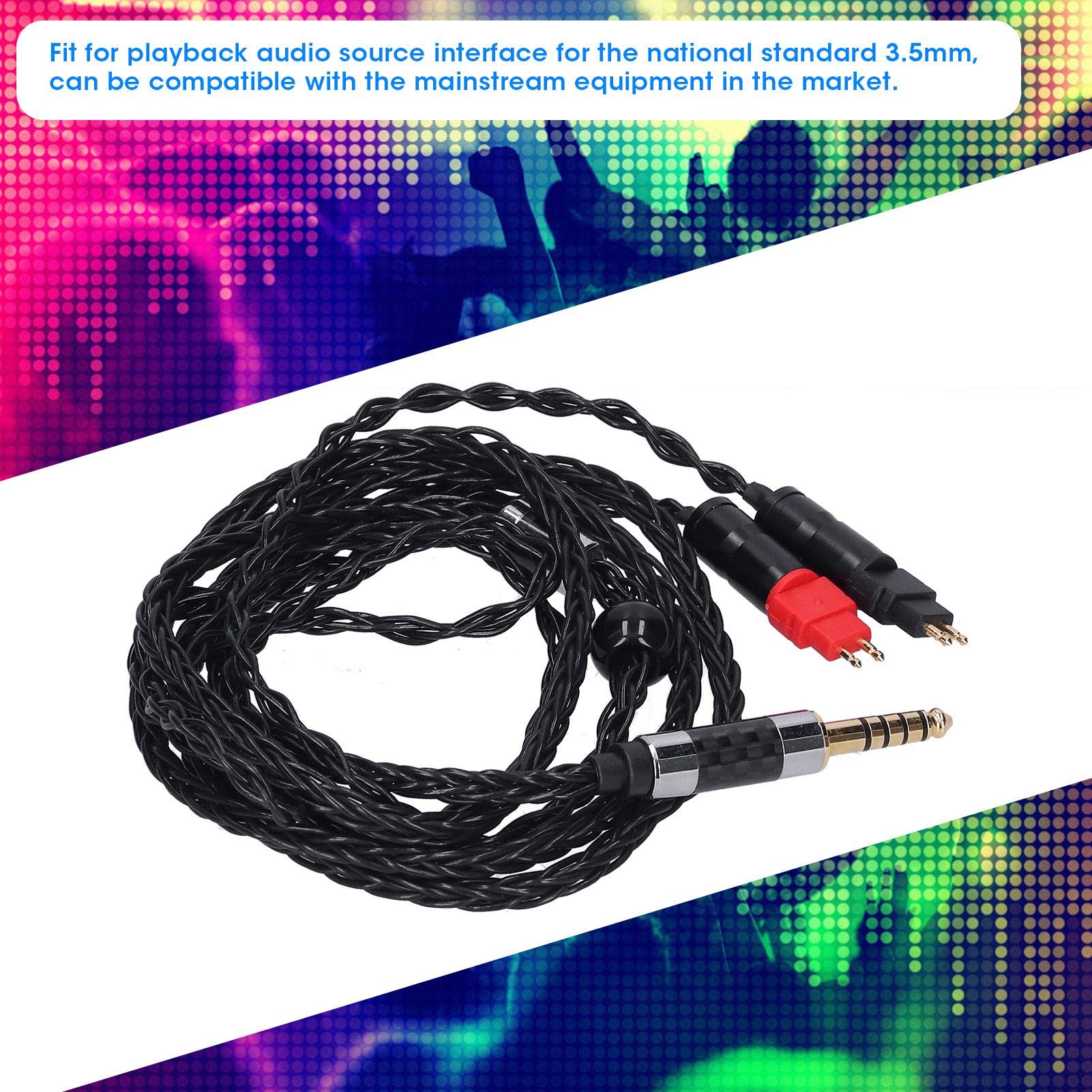 VBESTLIFE Cable de Audio para Auriculares, Cable de Audio Plateado OCC Equilibrado de Doble Aguja de 8 Núcleos para Sennheiser HD600 HD580 HD650 HD660s(Saldo de 4.4MM)