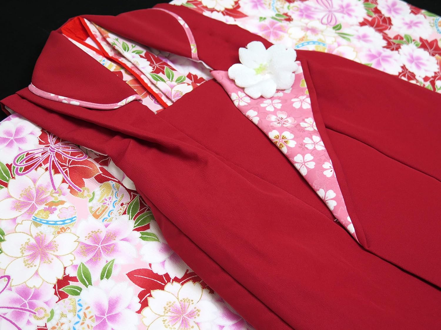 京都室町st．] 七五三 3歳 着物 セット女の子 被布コートセット 合繊